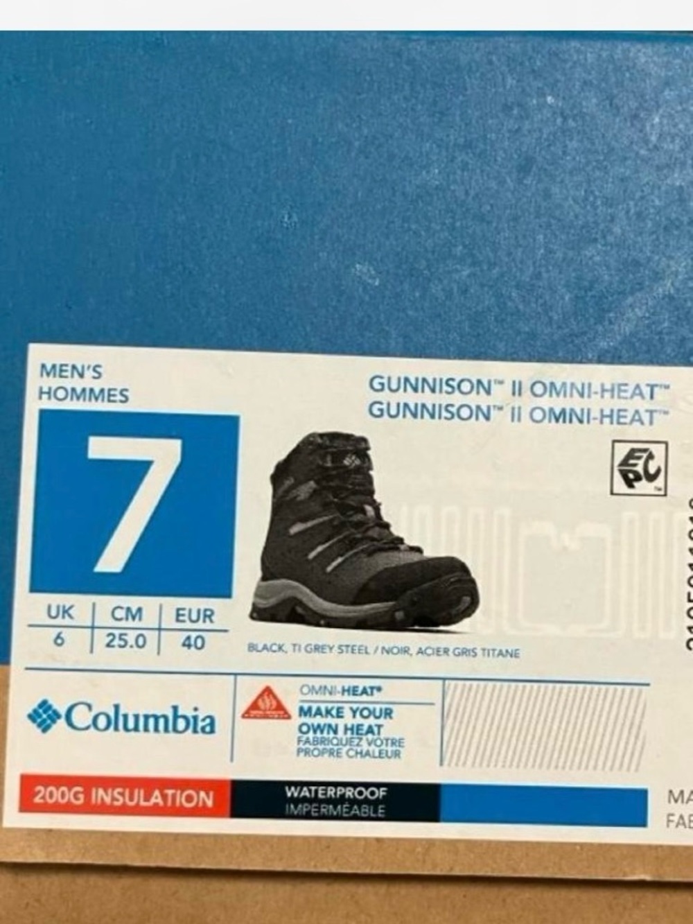 Columbia Gunnison II Omni-Heat Waterproof 200g Insulated Winter Hiking Boots 7 - Picture 8 of 8